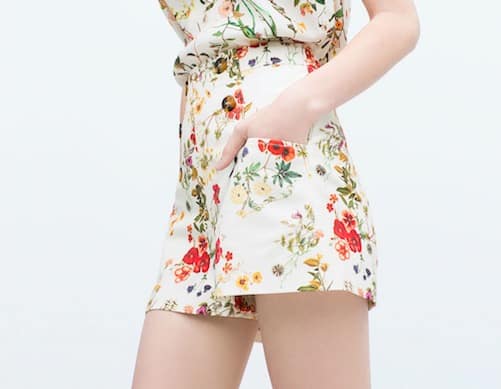 Short Zara fleuri