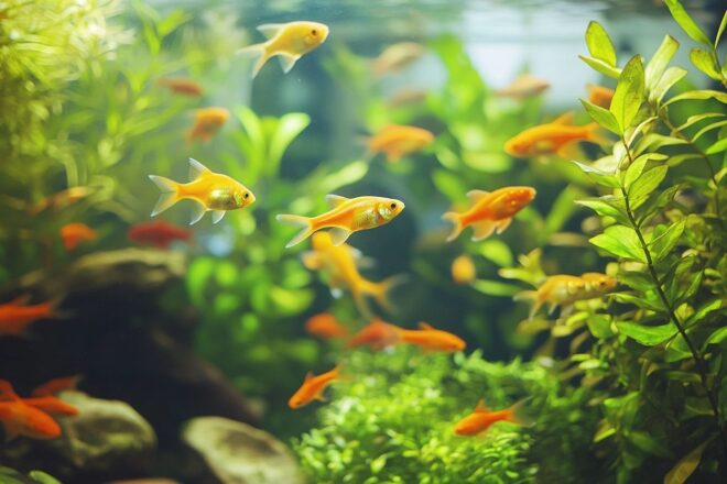 Aquarium domestique vibrant