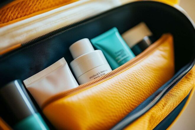 Trousse de voyage avec produits hydratants