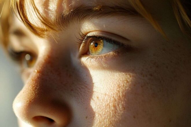 Lumière douce sur visage
