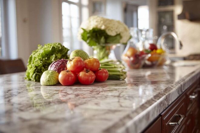 Détails d ingrédients frais dans la cuisine moderne